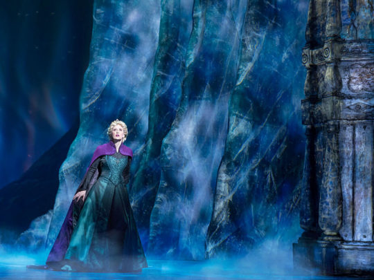 Caissie Levy as Elsa in FROZEN on Broadway - Freeze. Photo by Deen van Meer.
