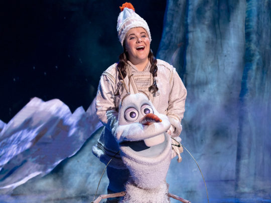Ryann Redmond as OLAF in Frozen Broadway. Photo by Deen van Meer.