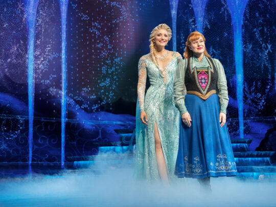 Caroline Bowman as Elsa and Lauren Nicole Chapman as Anna in Frozen North American Tour. Photo by Matthew Murphy.